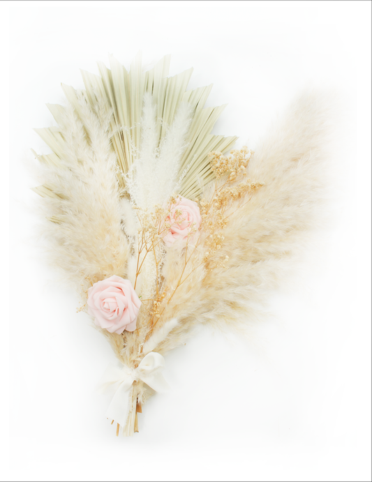 Bridal Bouquet Beige Pampas & Roses