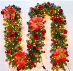 Christmas Garland | Red, White Colors